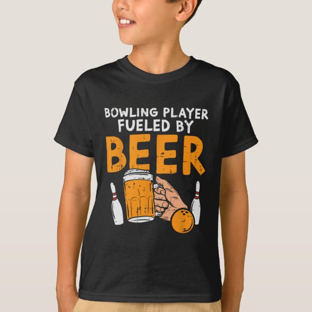 T-shirt Joueur de bowling alimenté amusant Joueur de bowle (Devant)