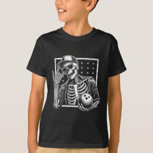 T-shirt Joueur de bowling de squelette Anniversaire Hommes