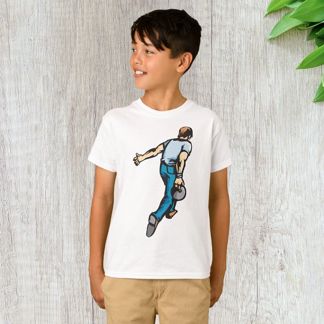 T-shirt Joueur de bowling rétro lançant la balle (Créateur téléchargé)