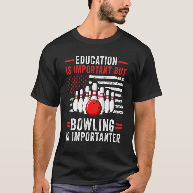 T-shirt Joueur de bowling US Drapeau Bowler Team Bowling L (Devant)