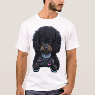 T-shirt Joueur de caniche avec joystick