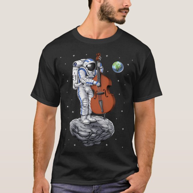T-shirt Joueur de contrebasse astronaute (Devant)