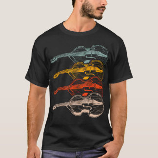 T-shirt Joueur de Contrebasse Rétro Contrebassiste Double