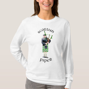 T-shirt Joueur de cornemuse en kilt vert
