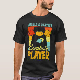 T-shirt Joueur de Cornhole Moyennement Bon Rétro Sac de Ha