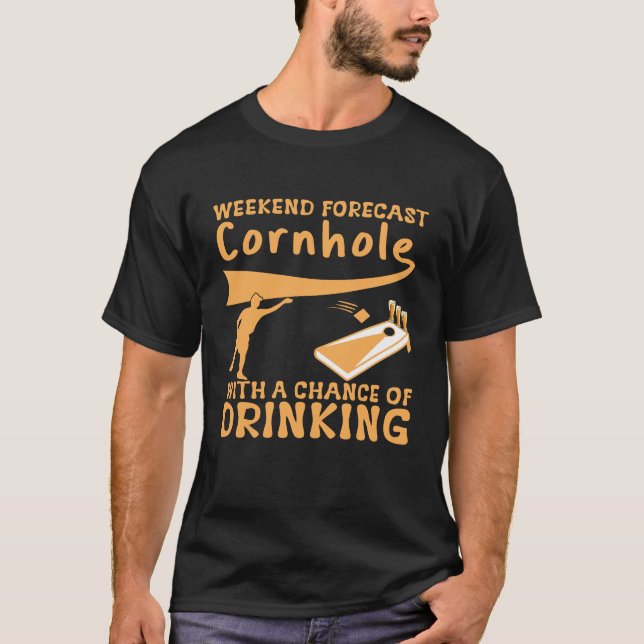 T-shirt Joueur de Cornhole, Tablettes, Amateur de bière, (Devant)