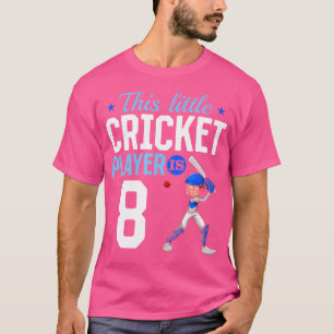T-shirt Joueur de cricket de 8E Anniversaire Joueur de cri