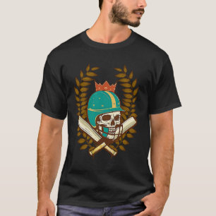 T-shirt Joueur de cricket de chaume casque