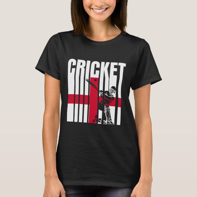 T-shirt Joueur de cricket Drapeau anglais  (Devant)