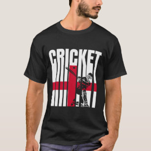 T-shirt Joueur de cricket Drapeau Anglais
