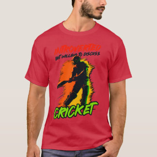 T-shirt Joueur de cricket Introvertir mais Discuter (1)