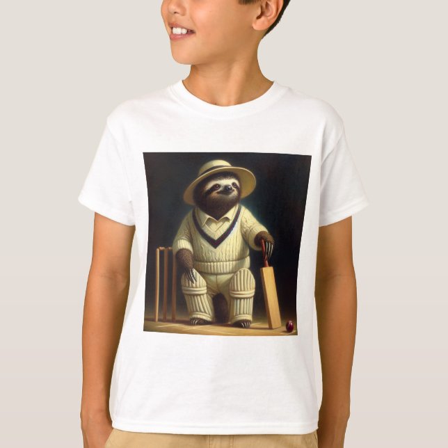T-shirt Joueur de cricket Sloth (Devant)