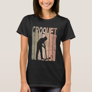 T-shirt Joueur de Croquet Vintage Amateur de Croquet Rétro