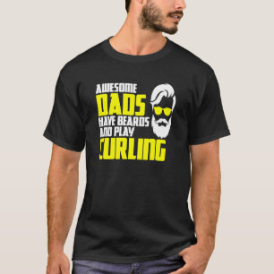 T-shirt Joueur de curling équipe de fête des pères barbe d