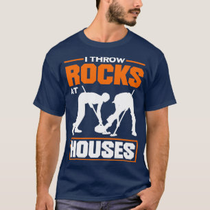 T-shirt Joueur de curling pour un curleur Je lance des roc