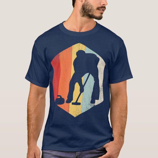 T-shirt Joueur de curling Retro Amateur de sport désorgani (Devant)