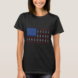 T-shirt Joueur de Disc Golf Drapeau Américain Hommes Femme