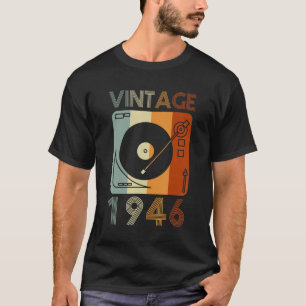 T-shirt Joueur de disques rétro vintage 1946 Anniversaire