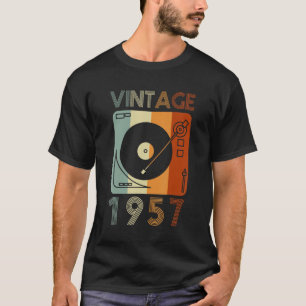 T-shirt Joueur de disques rétro vintage 1957 Anniversaire