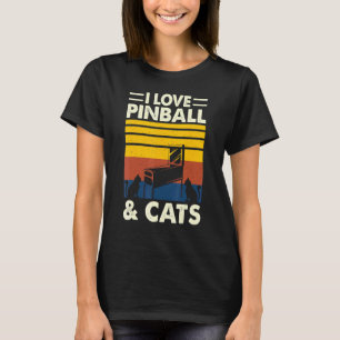T-shirt Joueur de flipper aime jeu de flipper chats  Jeu d