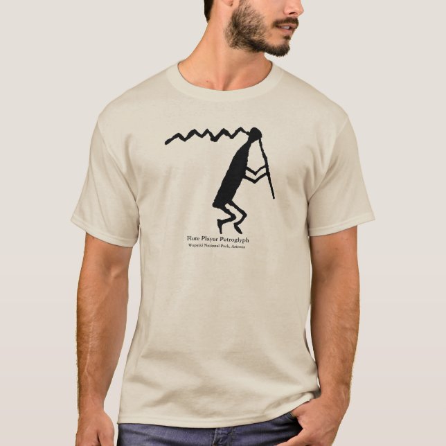 T-shirt Joueur de flute Petroglyph (Devant)