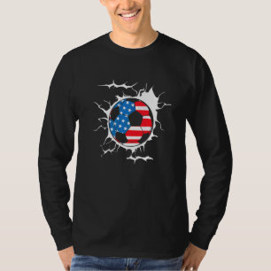 T-shirt Joueur de football américain États-Unis Drapeau fi