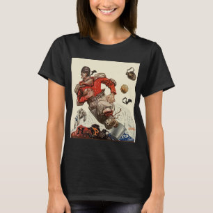 T-shirt Joueur de football américain vintage et mascotte b