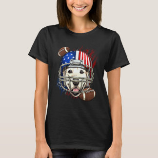 T-shirt Joueur de football américain visage de chien Retri