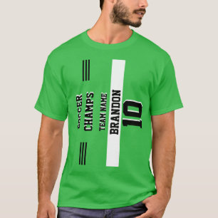 T-shirt joueur de football champs blackgreen personnalisé