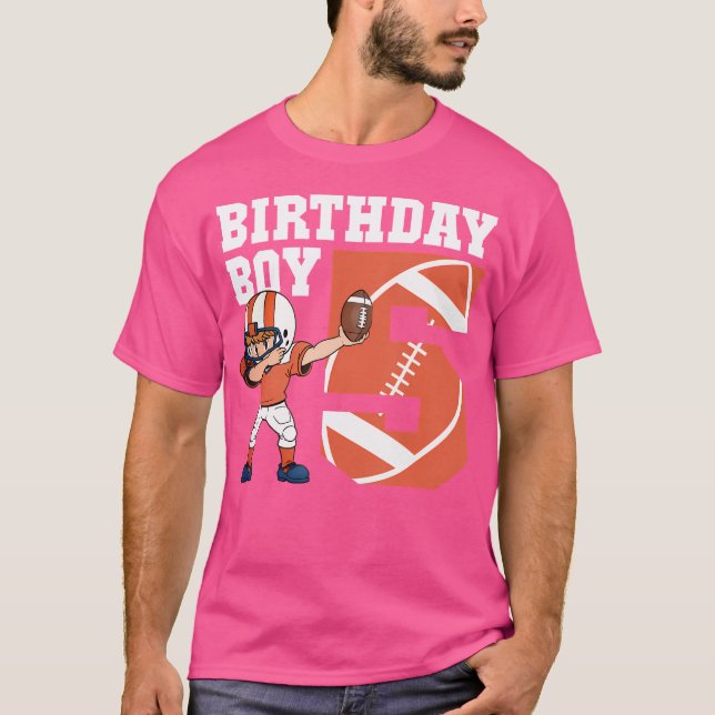 T-shirt Joueur De Football De 5E Anniversaire Dabbing 5 An (Devant)