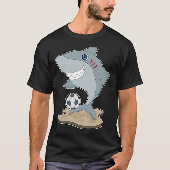 T-shirt Joueur de football de requin (Devant)