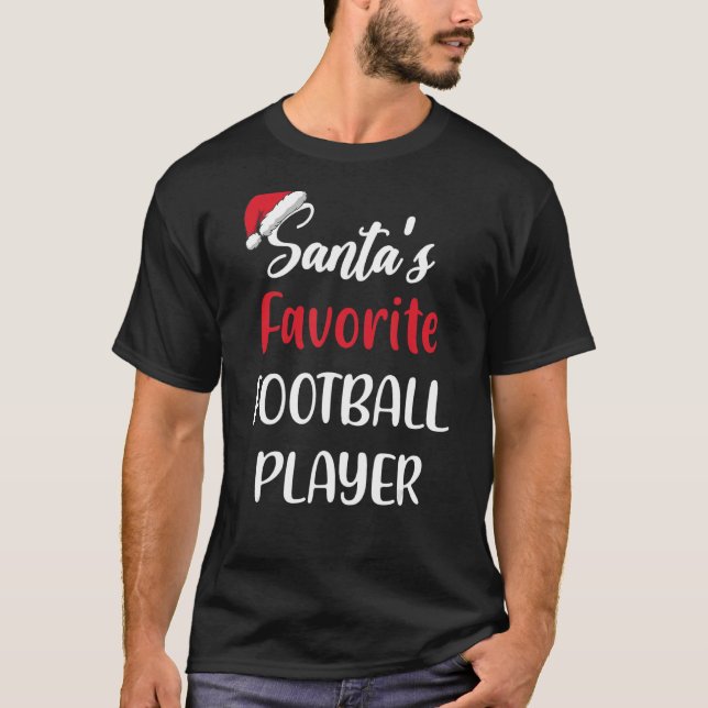 T-shirt Joueur de football favori de Santas Footba de Noël (Devant)