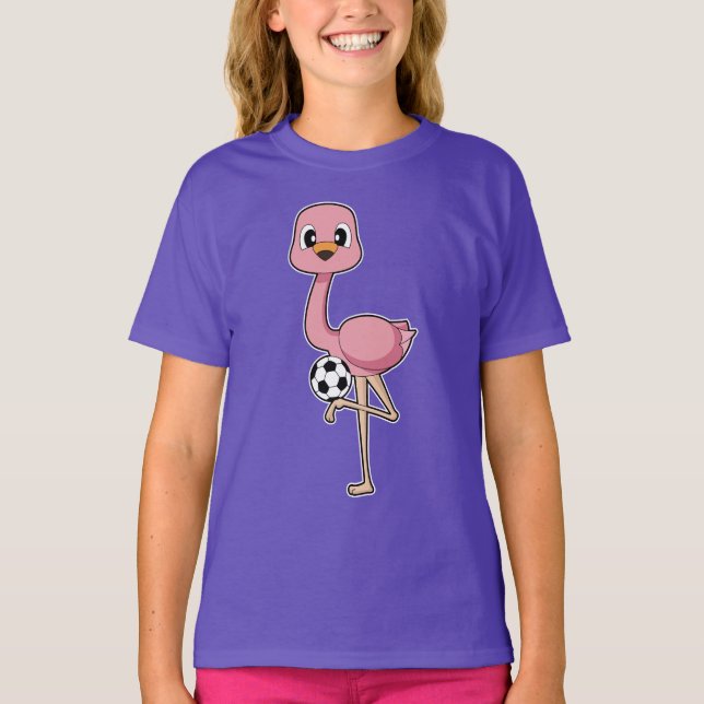 T-shirt Joueur de football Flamant rose (Devant)