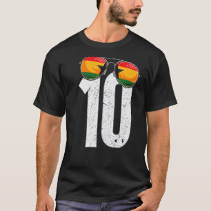 T-shirt Joueur de football ghanéen Numéro 10 Drapeau ghané