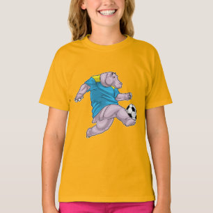 T-shirt Joueur de football Hippopotame