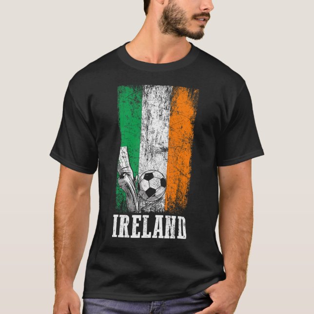 T-shirt Joueur de football irlandais patriotique Irlande F (Devant)