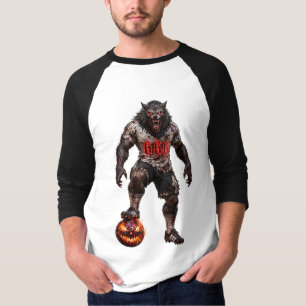 T-shirt Joueur de football Loup-Garou Art Horreur Hallowee