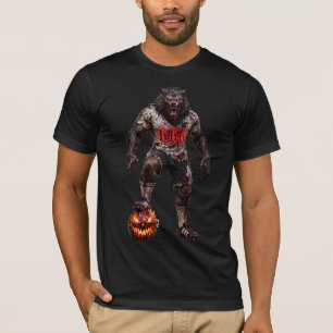 T-shirt Joueur de football Loup-Garou Art Horreur Hallowee