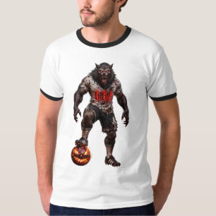 T-shirt Joueur de football Loup-Garou Art Horreur Hallowee