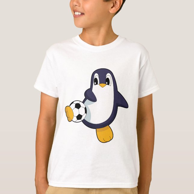 T-shirt Joueur de football Penguin (Devant)