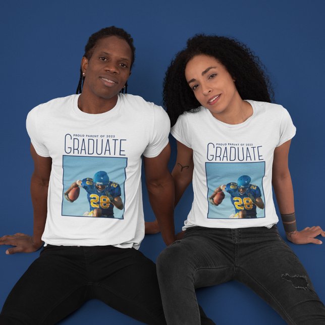 T-shirt Joueur de football personnalisé - Diplôme photo Pa (Créateur téléchargé)