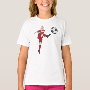 T-shirt Joueur de football rétro frappant le ballon en vol