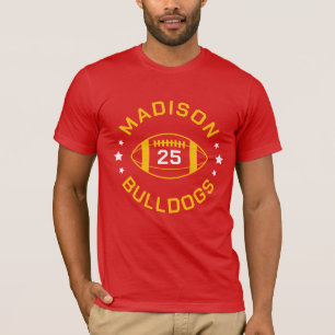 T-shirt Joueur de football rouge et or Jersey Numéro