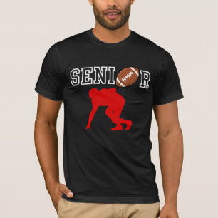 T-shirt Joueur de football senior avec silhouette rouge