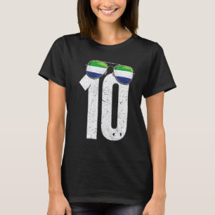 T-shirt Joueur de football Sierra Leone Numéro 10 Sierra L