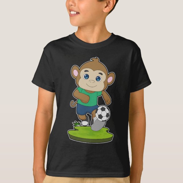 T-shirt Joueur de football singe Soccer (Devant)