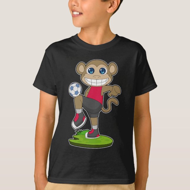 T-shirt Joueur de football singe Soccer (Devant)