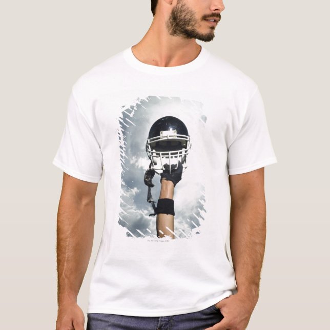 T-shirt Joueur de football tenant le casque en air (Devant)