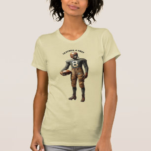 T-shirt Joueur de football vintage avec casque en cuir URM