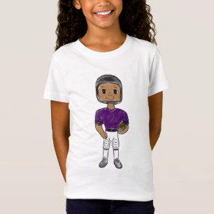 T-Shirt joueur de football vintage rétro violet noir simpl